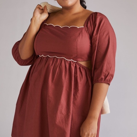 NWT Anthropologie Forever That Girl Scalloped Mini Dress Sz XL - Picture 10 of 15